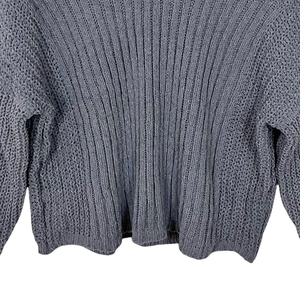 Umgee Oversized Chenille Loose Knit Wide Neckline V-neck Sweater - Picture 15 of 16